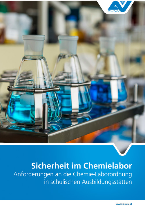 Titelbild der Broschüre "Sicherheit im Chemielabor"